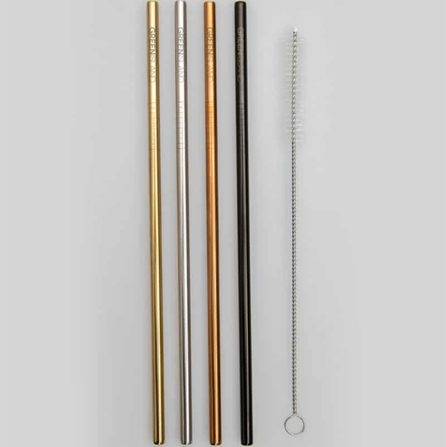 Metal Straws set of 4 with brush