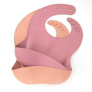 
            
                Load image into Gallery viewer, baby bib mulberry and blush
            
        