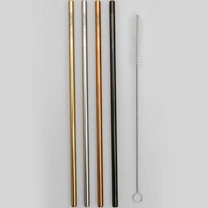 
            
                Load image into Gallery viewer, Metal Straws set of 4 with brush
            
        